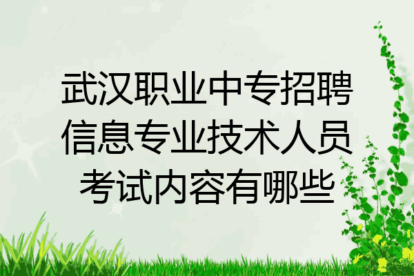 武汉职业中专招聘信息专业技术人员考试内容有哪些