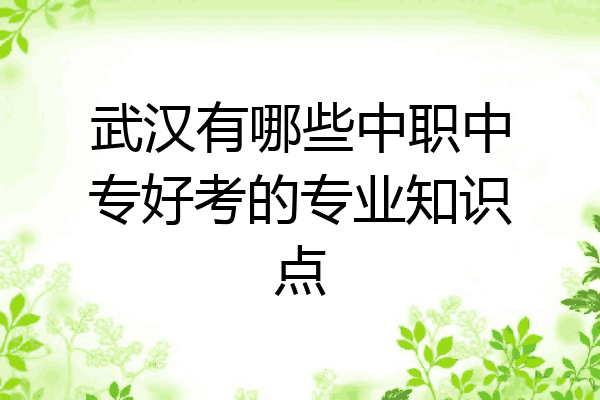 武汉有哪些中职中专好考的专业知识点