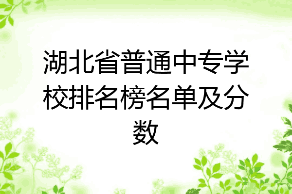 湖北省普通中专学校排名榜名单及分数