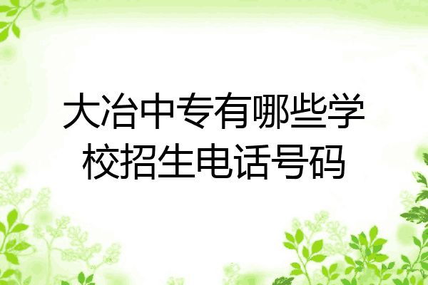大冶中专有哪些学校招生电话号码