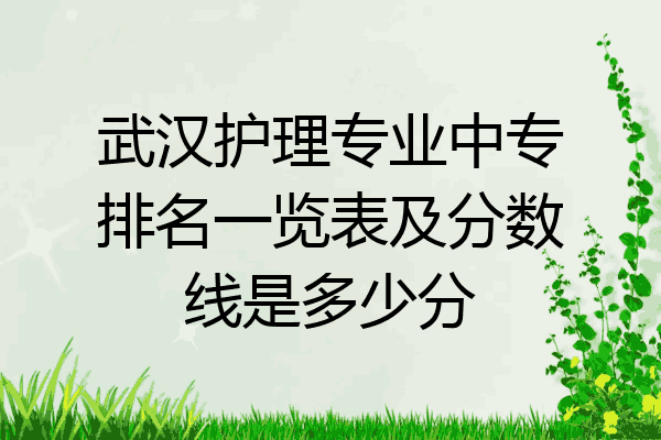 武汉护理专业中专排名一览表及分数线是多少分