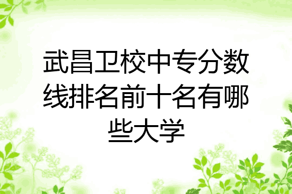 武昌卫校中专分数线排名前十名有哪些大学