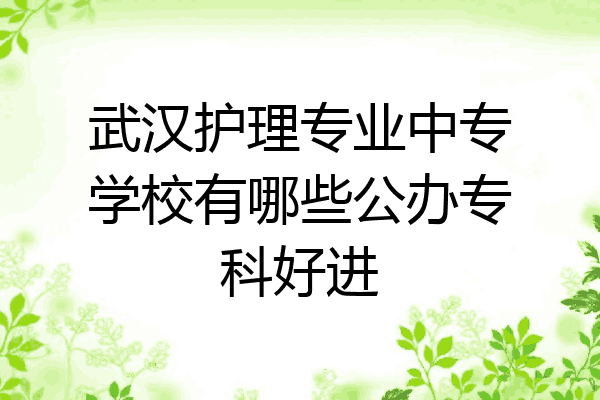 武汉护理专业中专学校有哪些公办专科好进