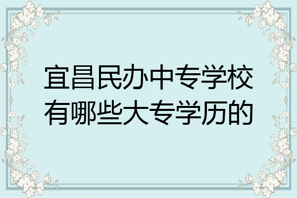 宜昌民办中专学校有哪些大专学历的