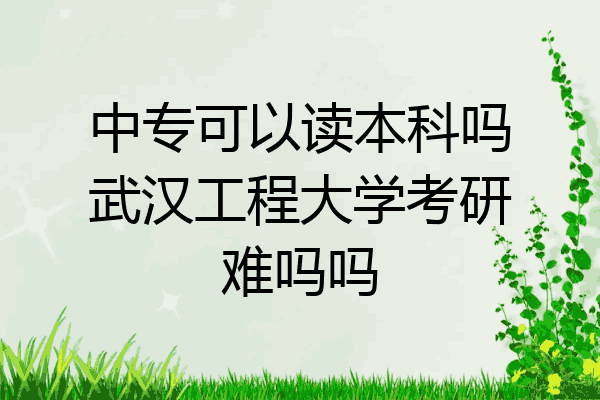 中专可以读本科吗武汉工程大学考研难吗吗