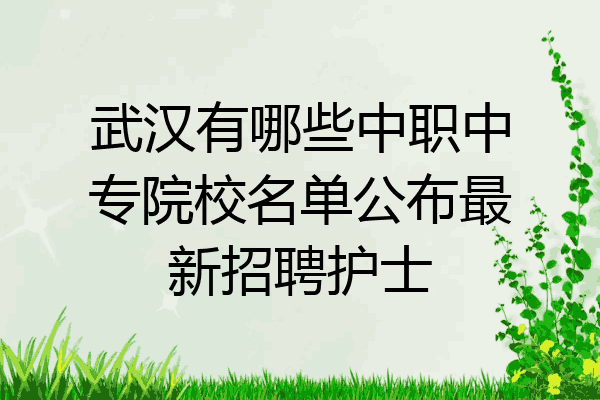 武汉有哪些中职中专院校名单公布最新招聘护士