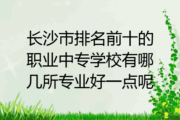 长沙市排名前十的职业中专学校有哪几所专业好一点呢