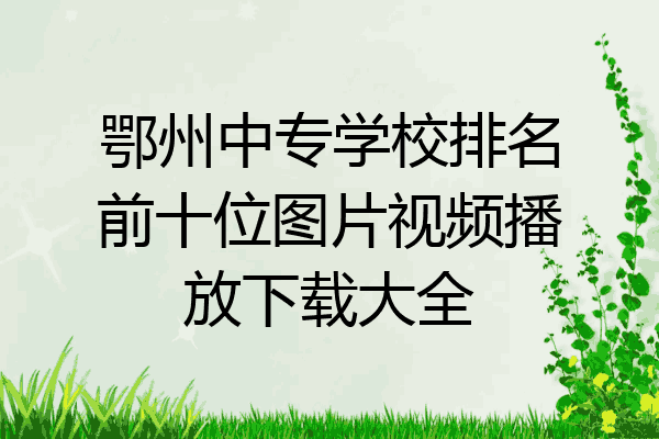 鄂州中专学校排名前十位图片视频播放下载大全