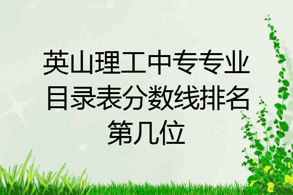 英山理工中专专业目录表分数线排名第几位