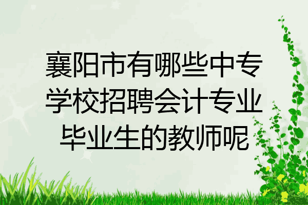 襄阳市有哪些中专学校招聘会计专业毕业生的教师呢