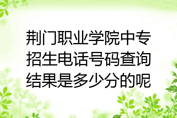 荆门职业学院中专招生电话号码查询结果是多少分的呢