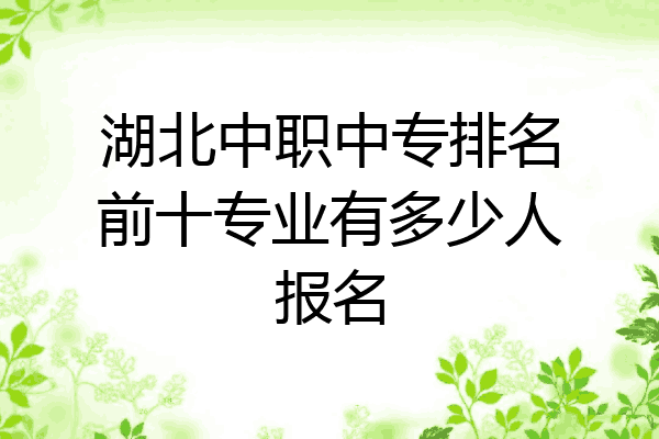 湖北中职中专排名前十专业有多少人报名