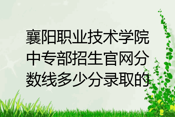 襄阳职业技术学院中专部招生官网分数线多少分录取的