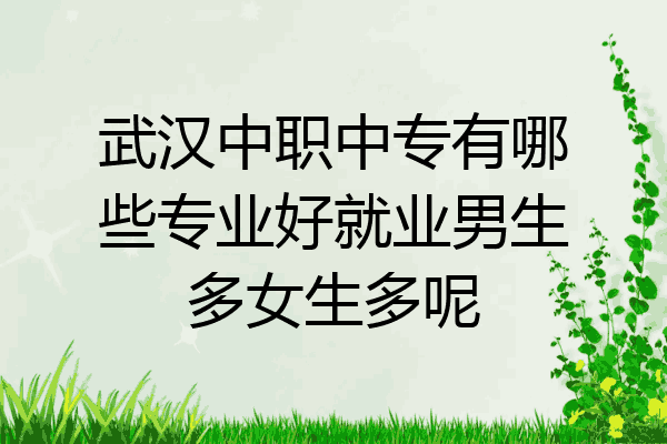 武汉中职中专有哪些专业好就业男生多女生多呢