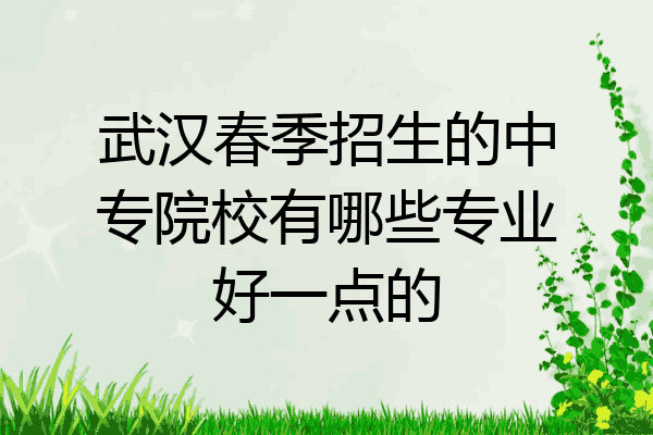 武汉春季招生的中专院校有哪些专业好一点的