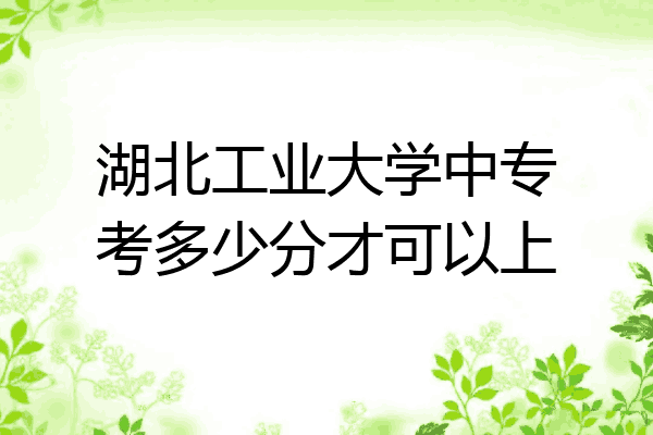 湖北工业大学中专考多少分才可以上