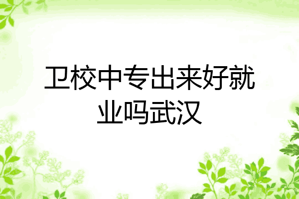 卫校中专出来好就业吗武汉