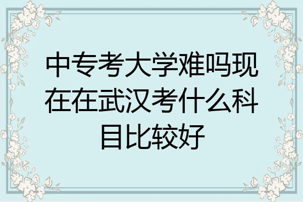 中专考大学难吗现在在武汉考什么科目比较好
