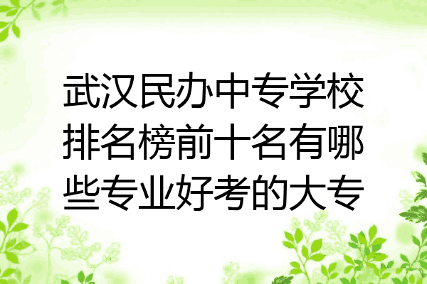 武汉民办中专学校排名榜前十名有哪些专业好考的大专