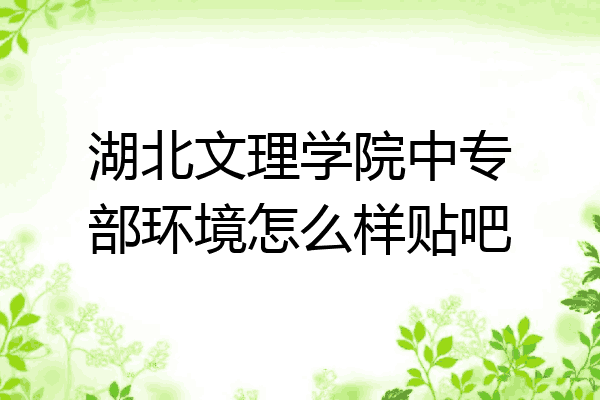 湖北文理学院中专部环境怎么样贴吧
