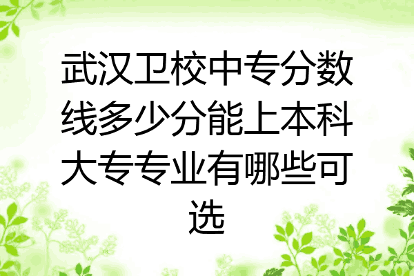 武汉卫校中专分数线多少分能上本科大专专业有哪些可选