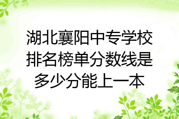 湖北襄阳中专学校排名榜单分数线是多少分能上一本