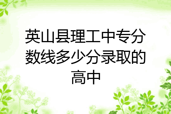 英山县理工中专分数线多少分录取的高中