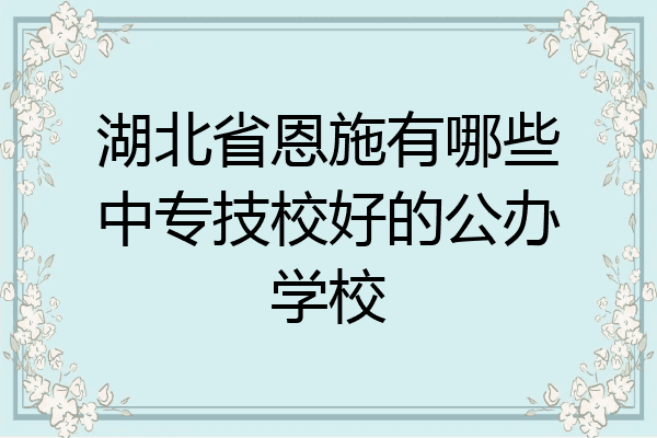 湖北省恩施有哪些中专技校好的公办学校