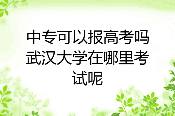 中专可以报高考吗武汉大学在哪里考试呢