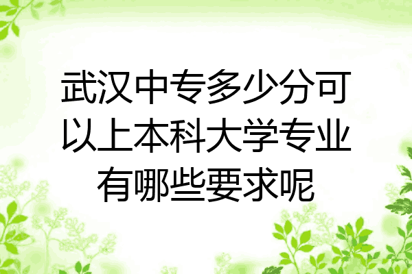 武汉中专多少分可以上本科大学专业有哪些要求呢