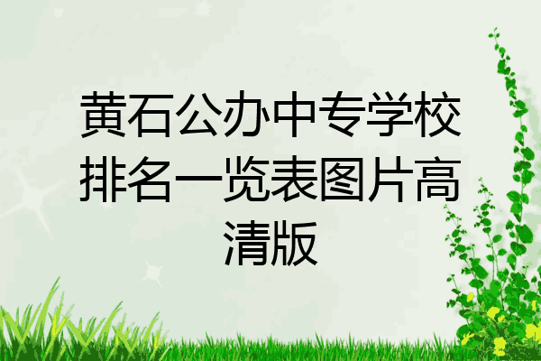 黄石公办中专学校排名一览表图片高清版