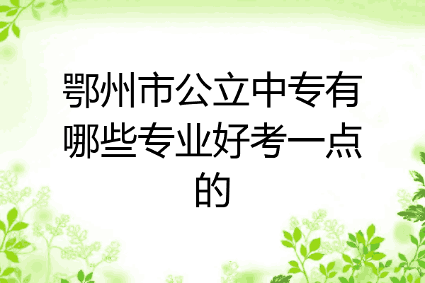 鄂州市公立中专有哪些专业好考一点的