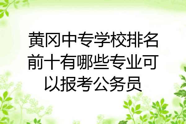 黄冈中专学校排名前十有哪些专业可以报考公务员