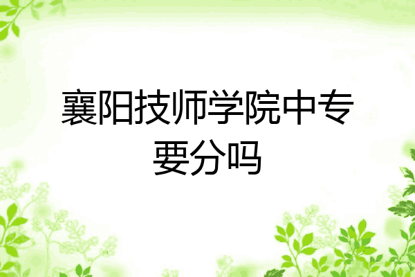 襄阳技师学院中专要分吗