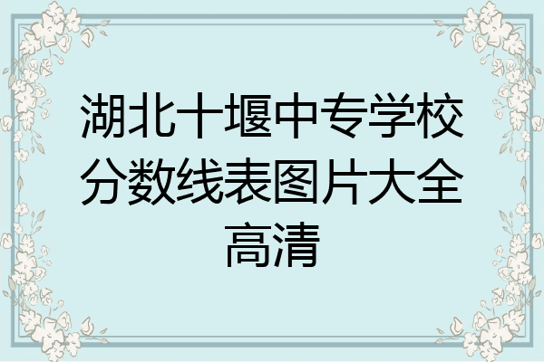 湖北十堰中专学校分数线表图片大全高清
