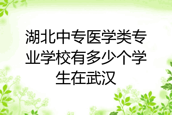 湖北中专医学类专业学校有多少个学生在武汉