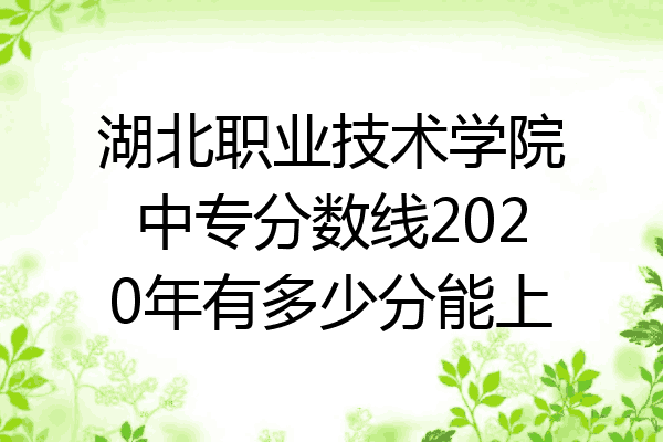 湖北职业技术学院中专分数线2020年有多少分能上