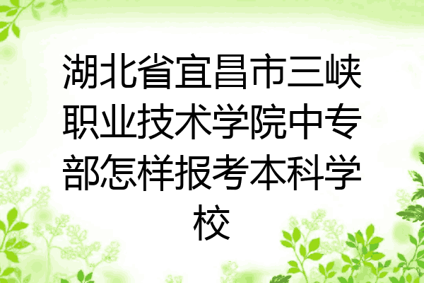 湖北省宜昌市三峡职业技术学院中专部怎样报考本科学校