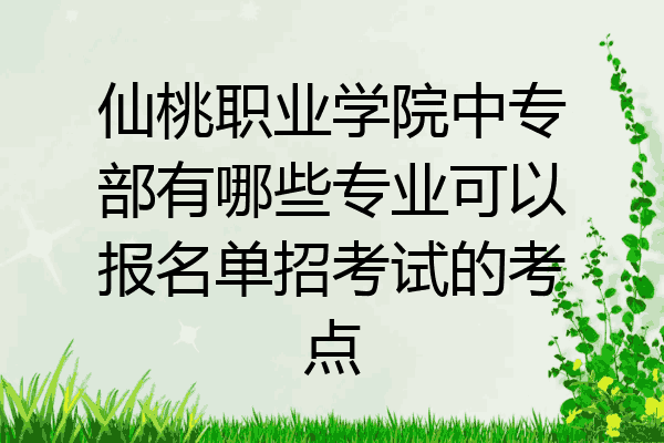 仙桃职业学院中专部有哪些专业可以报名单招考试的考点
