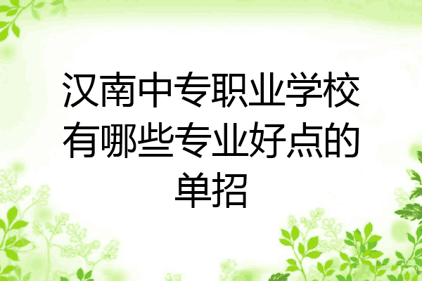 汉南中专职业学校有哪些专业好点的单招