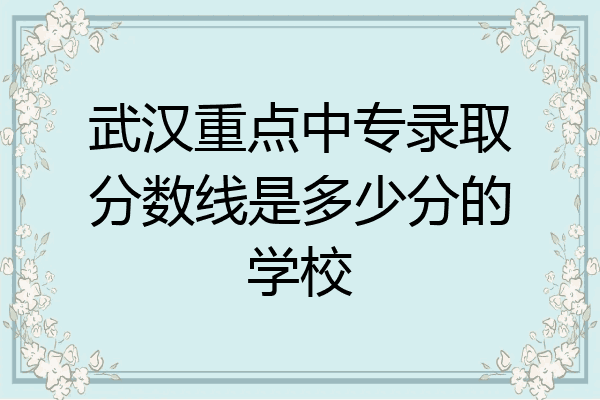 武汉重点中专录取分数线是多少分的学校