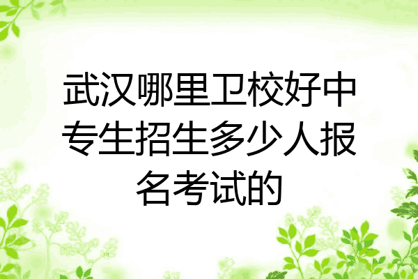 武汉哪里卫校好中专生招生多少人报名考试的