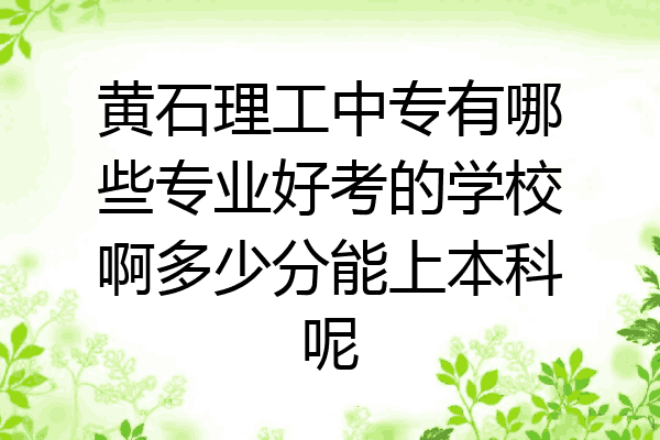 黄石理工中专有哪些专业好考的学校啊多少分能上本科呢
