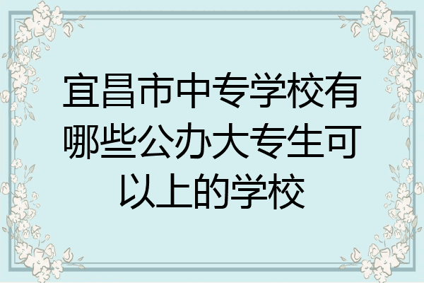 宜昌市中专学校有哪些公办大专生可以上的学校