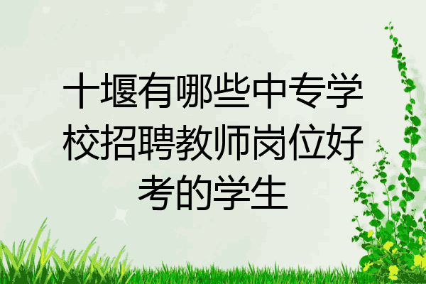 十堰有哪些中专学校招聘教师岗位好考的学生