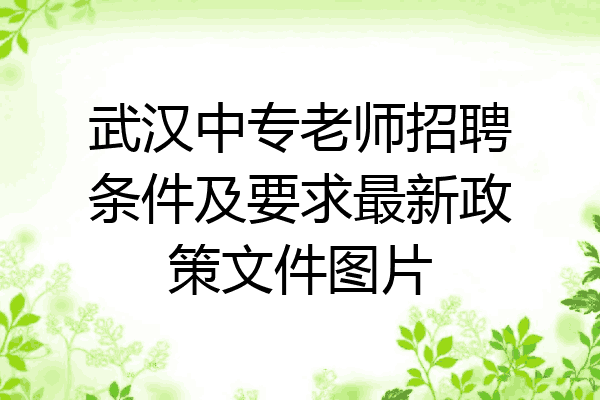武汉中专老师招聘条件及要求最新政策文件图片