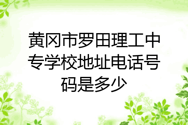 黄冈市罗田理工中专学校地址电话号码是多少