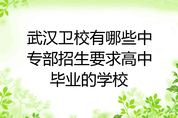 武汉卫校有哪些中专部招生要求高中毕业的学校