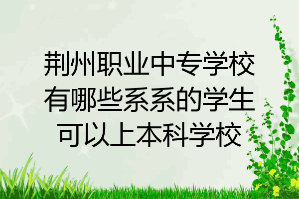 荆州职业中专学校有哪些系系的学生可以上本科学校