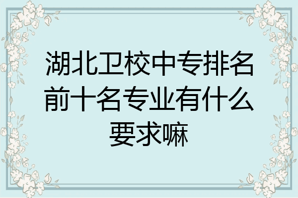 湖北卫校中专排名前十名专业有什么要求嘛